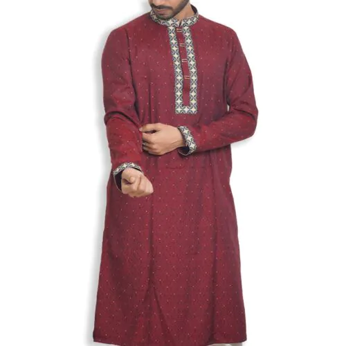 Maroon Royal Embroidered Punjabi