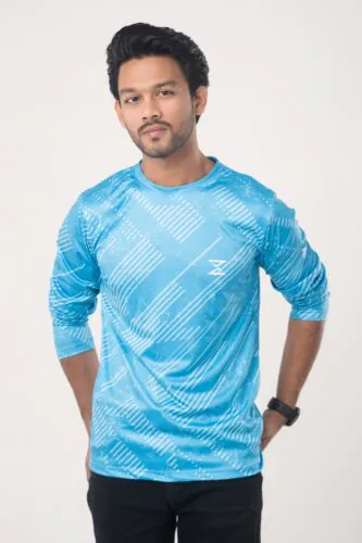 MENS PREMIUM FULL SLEEVE T-SHIR-Sky Blue