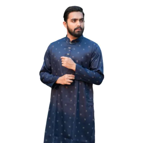 Midnight Navy Printed Punjabi