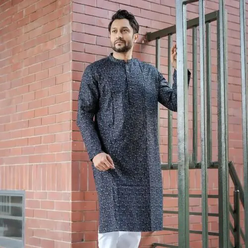 Midnight Mosaic Cotton Panjabi