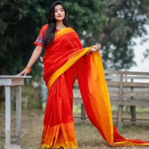 Sunset Radiance Handwoven Saree