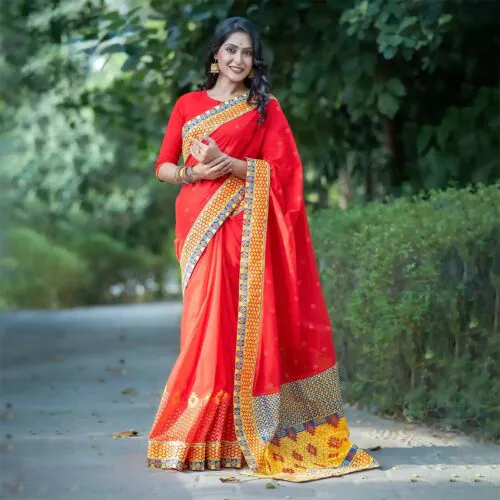 Crimson Heritage Handwoven Saree