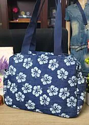 Gardenia Bag-Denim Blue & Floral Print 