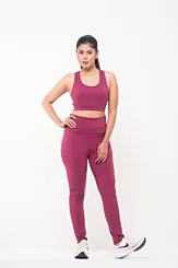 Bra and Leggings Set-Deep Magenta