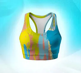 Sports Bra-Abstract Splash Paint-L