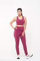 Bra and Leggings Set-Deep Magenta