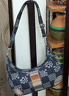 Maria Bag-Denim Nakshi Print