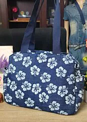 Gardenia Bag-Denim Blue & Floral Print 