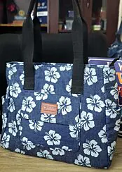 Cinderella Bag-Denim Blue & Floral Print